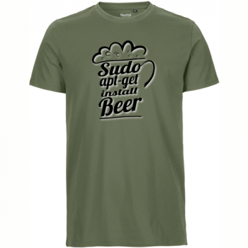 Sudo apt get install Beer military T-Shirt bedrucken